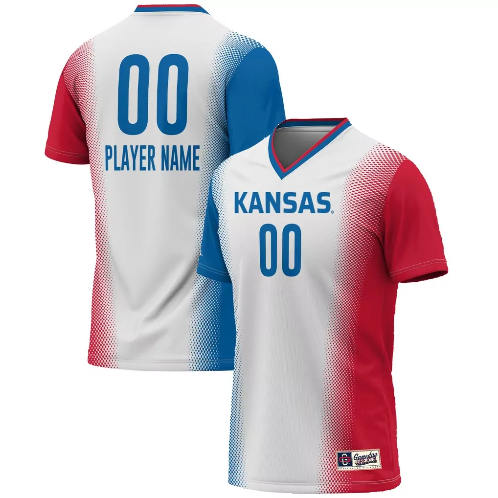 kansas jayhawks gameday greats unisex nil pick a player lightweight softball jersey white