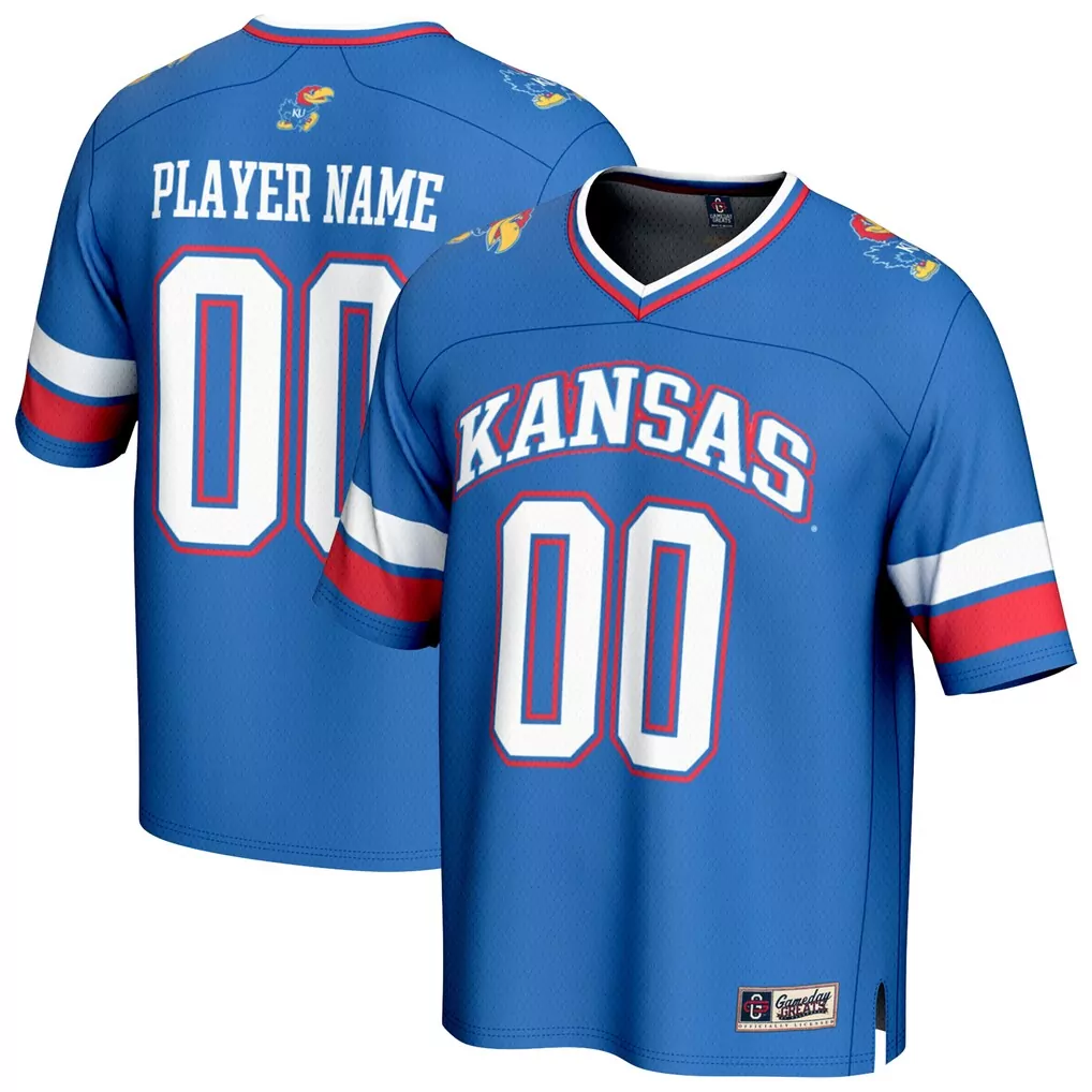 kansas jayhawks gameday greats unisex nil pick a player lightweight softball jersey white