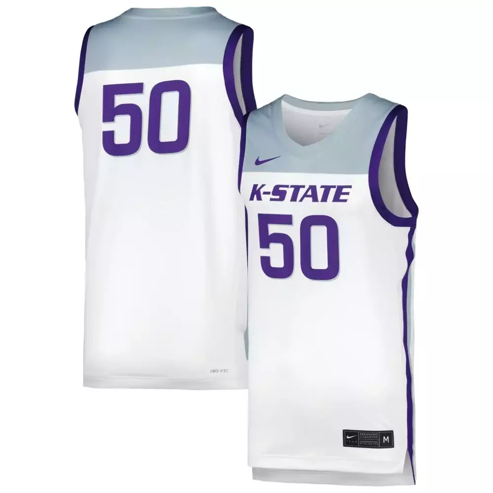 kansas state wildcats nike replica baseball jersey white