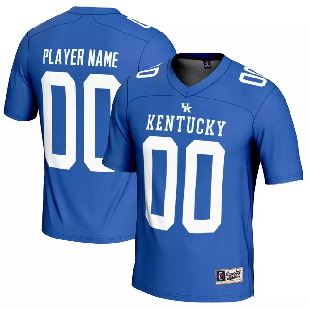 kentucky wildcats gameday greats youth nil pick a player football fashion jersey royal