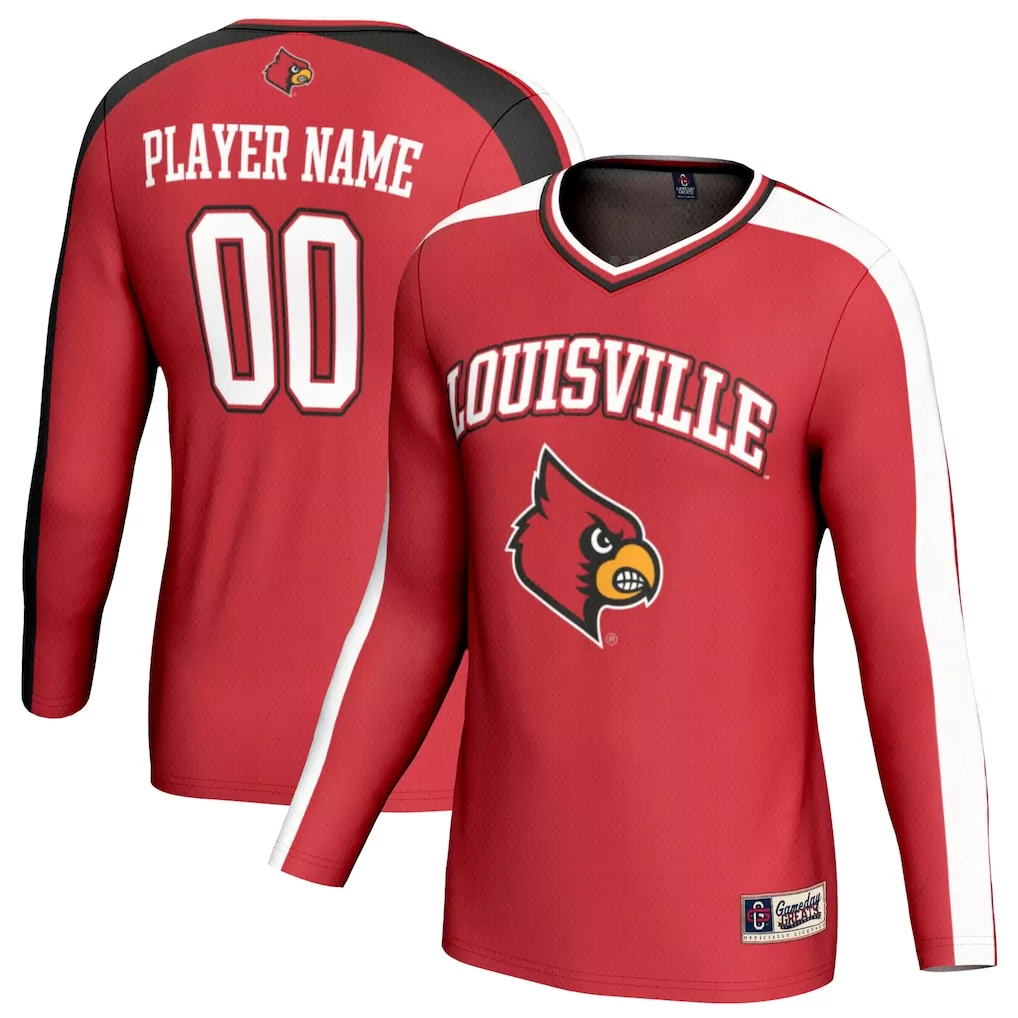 louisville cardinals gameday greats unisex nil pick a player football fashion jersey red