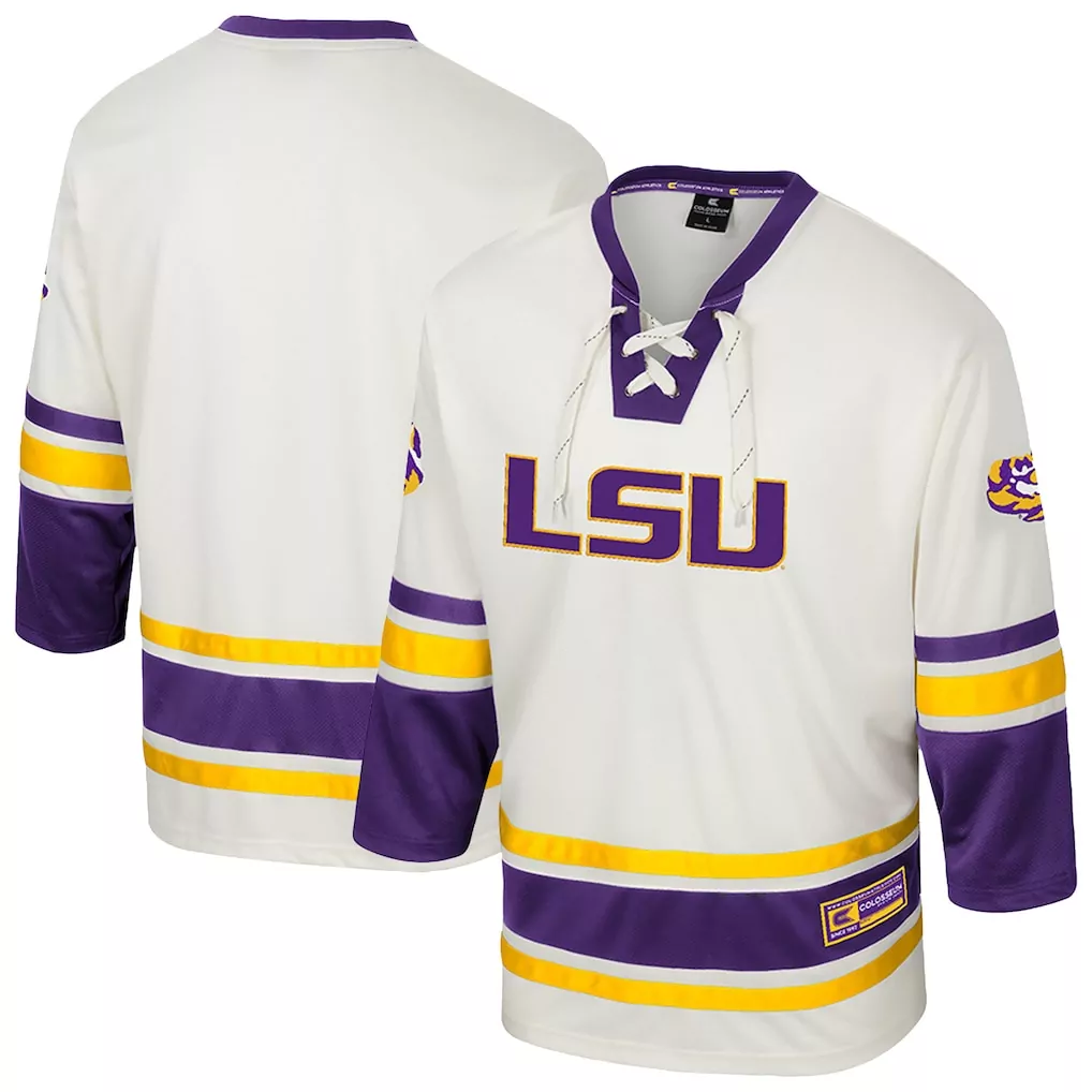 lsu tigers colosseum puck proud fashion hockey jersey cream