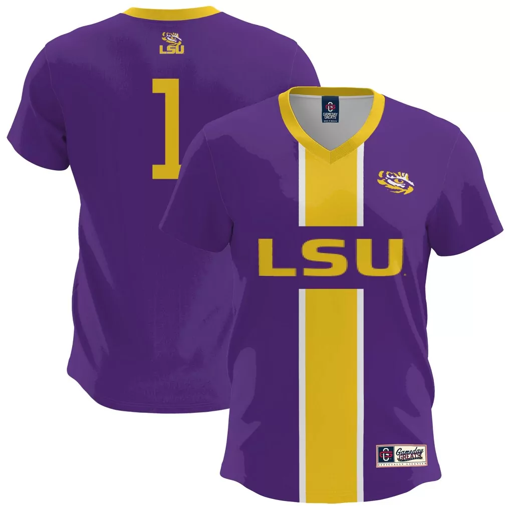 lsu tigers gameday greats lightweight soccer fashion jersey purple