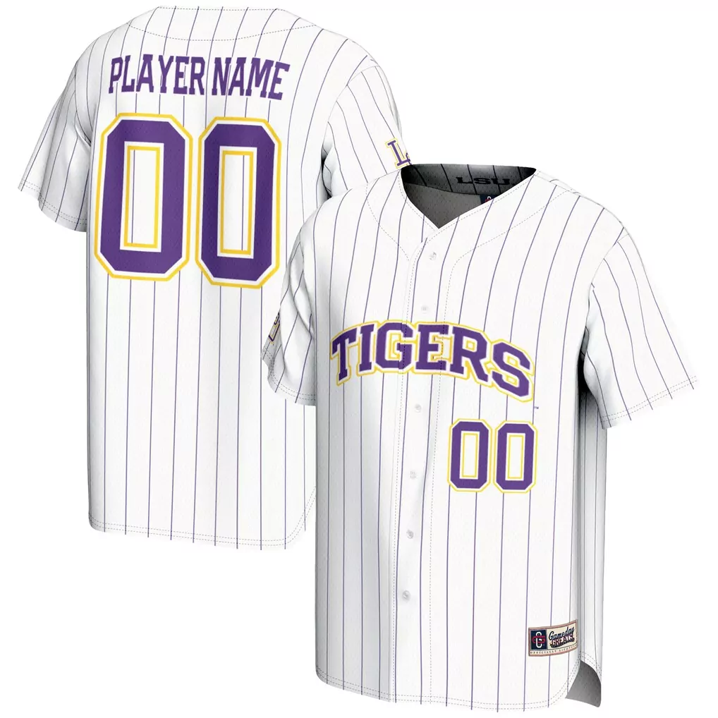 lsu tigers gameday greats nil pick a player lightweight baseball jersey white