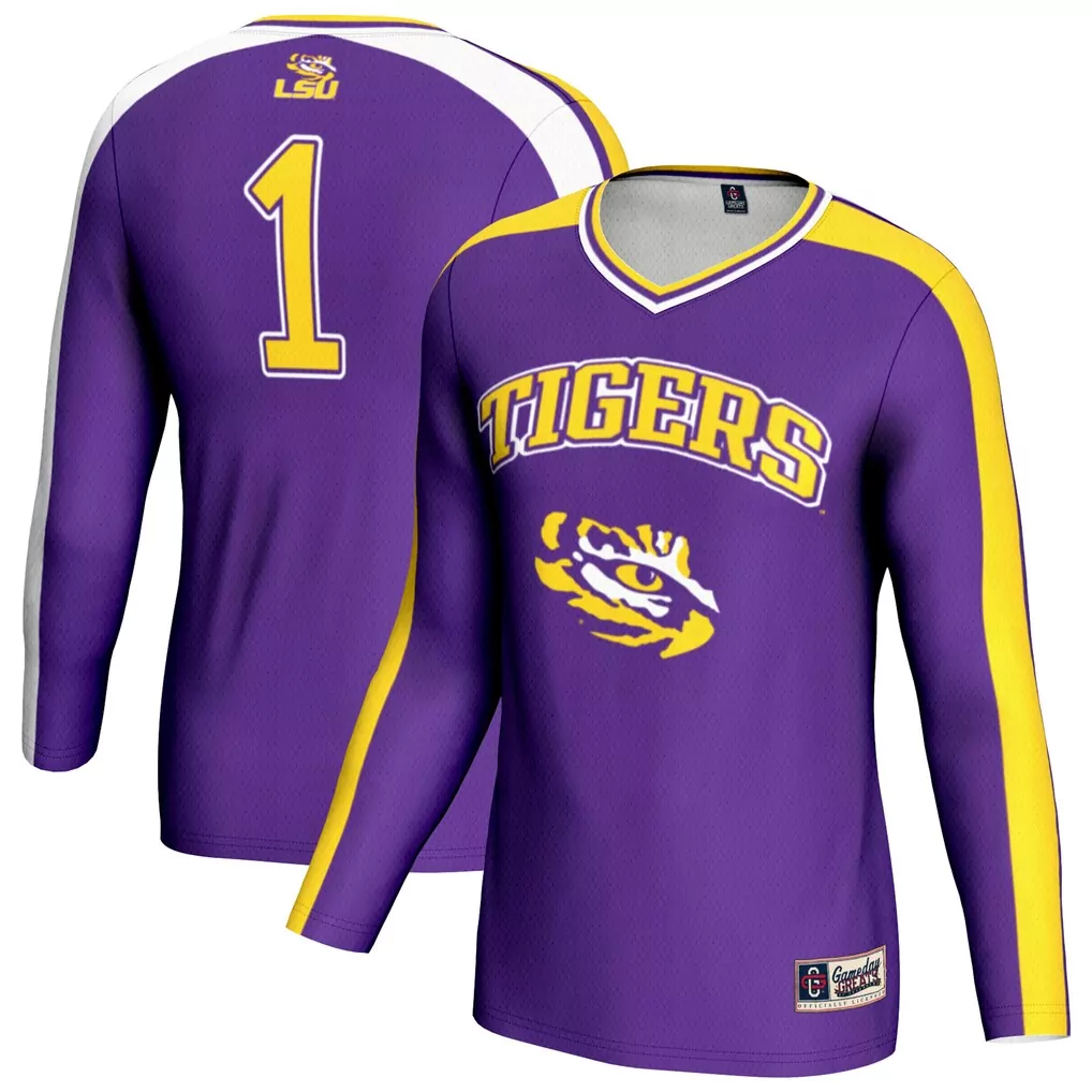 lsu tigers gameday greats youth 1 lightweight volleyball fashion jersey purple