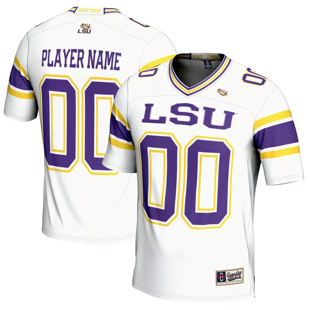 lsu tigers gameday greats youth nil pick a player football jersey white