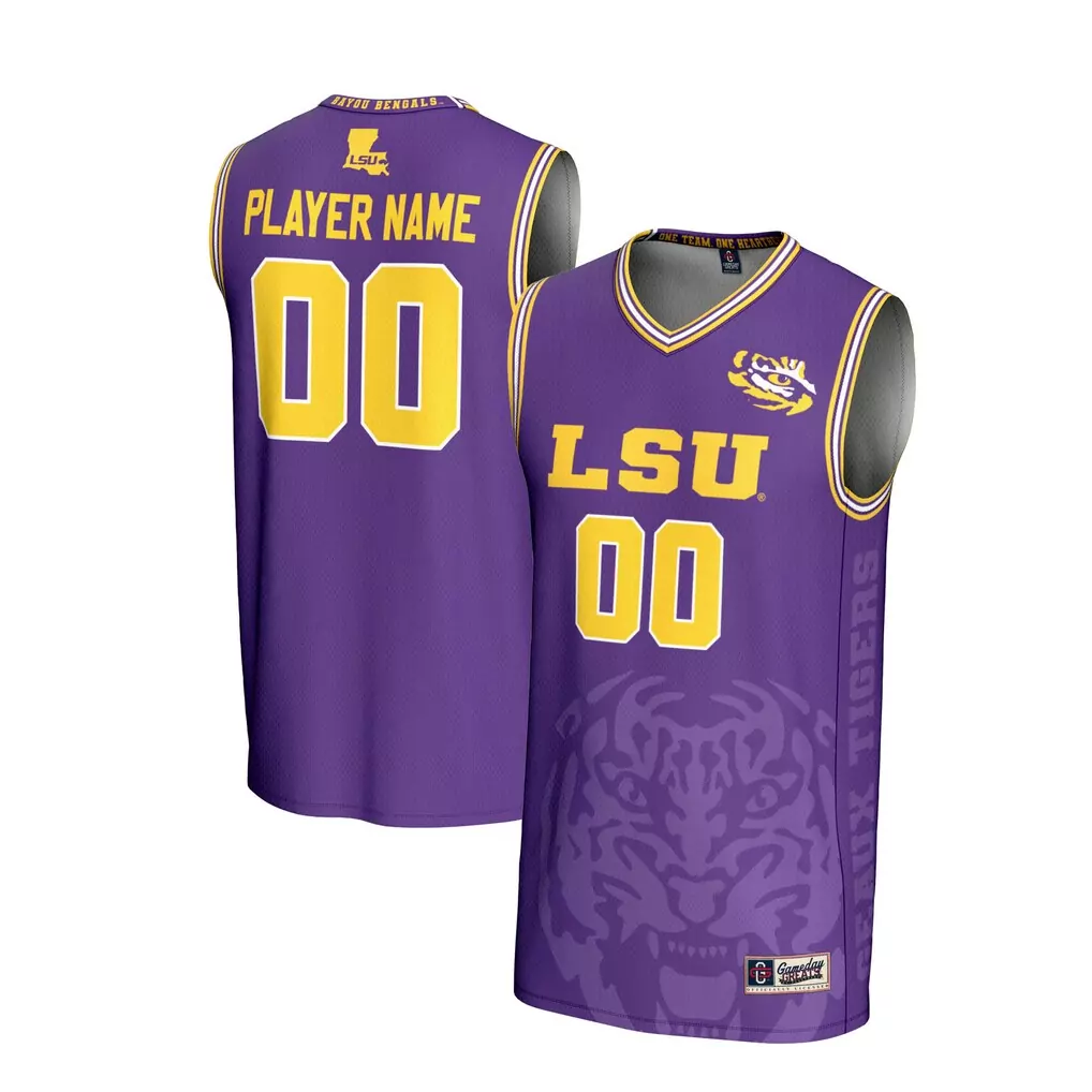 lsu tigers gameday greats youth nil pick a player men s basketball icon print lightweight jersey purple