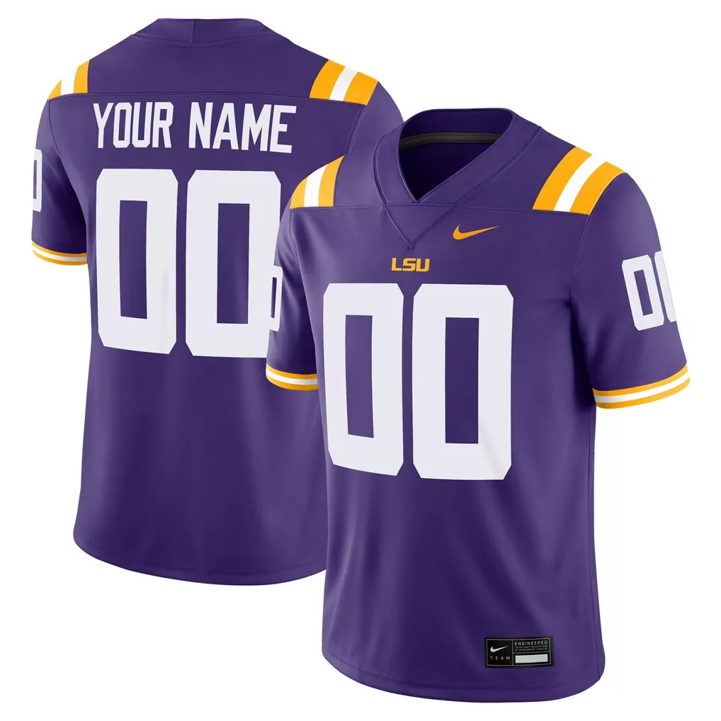 lsu tigers nike custom football game jersey purple