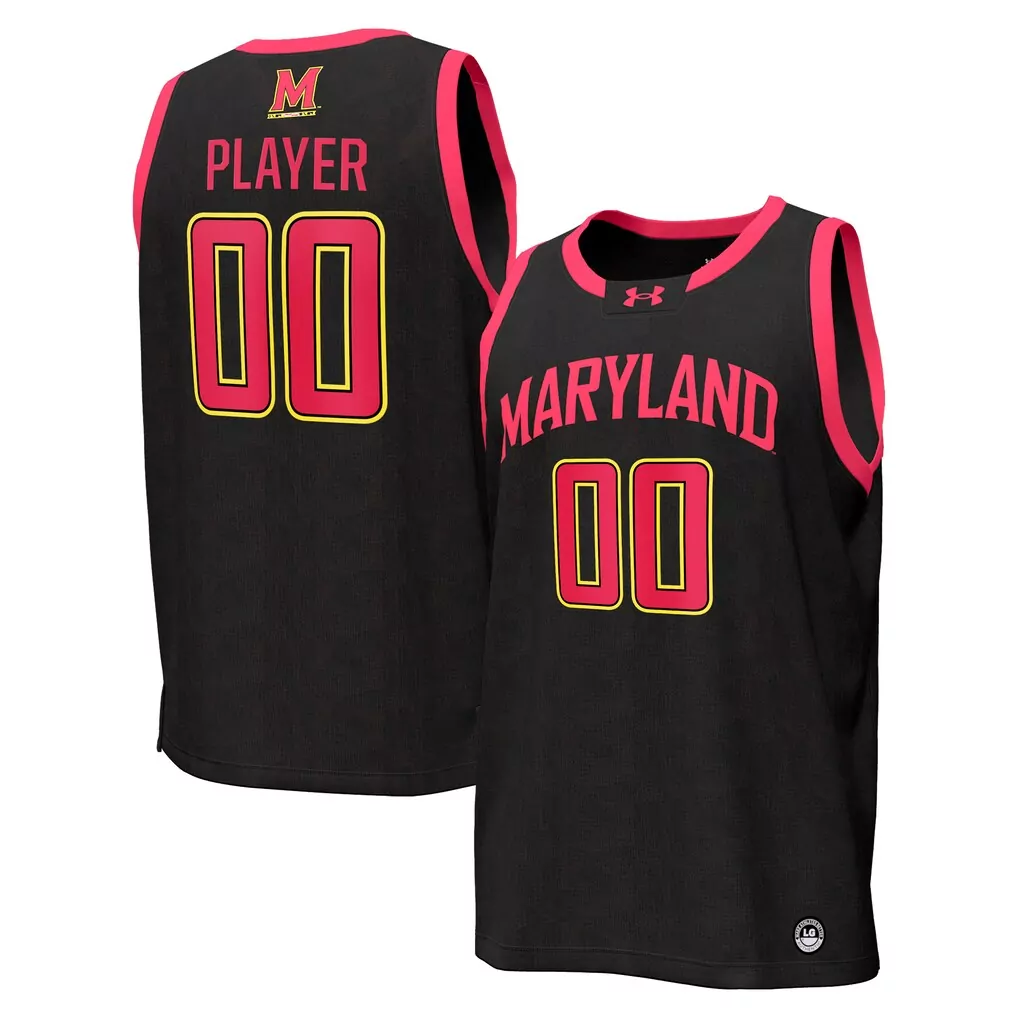 maryland terrapins under armour custom replica football jersey black