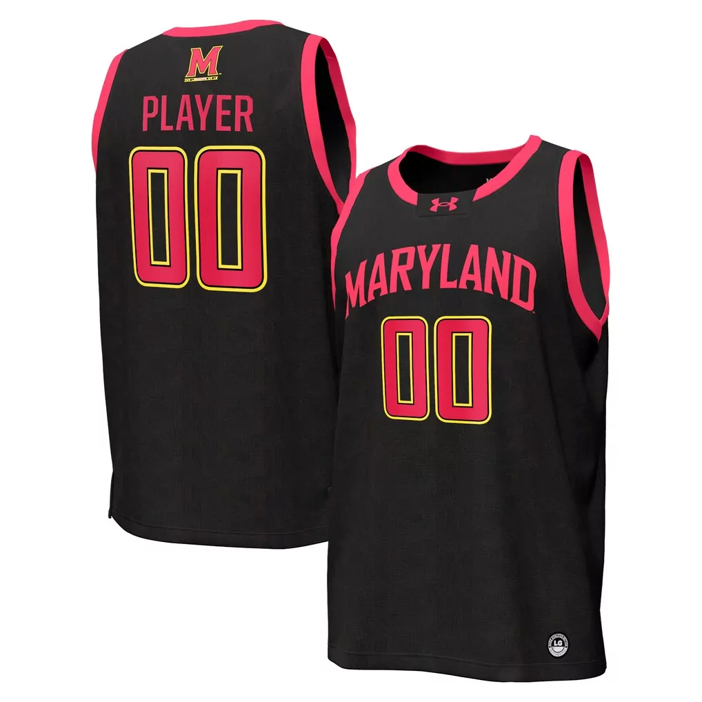 maryland terrapins under armour replica basketball jersey black
