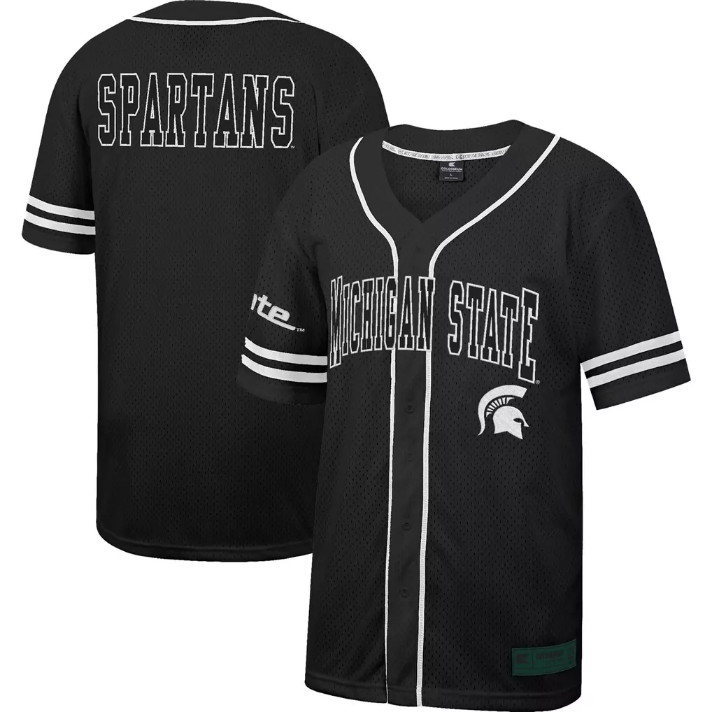 michigan state spartans black all stitched vapor jersey 2023 men s