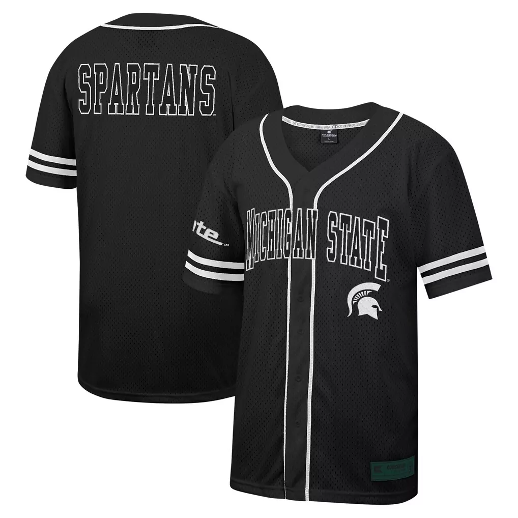 michigan state spartans black all stitched vapor jersey 2023 men s