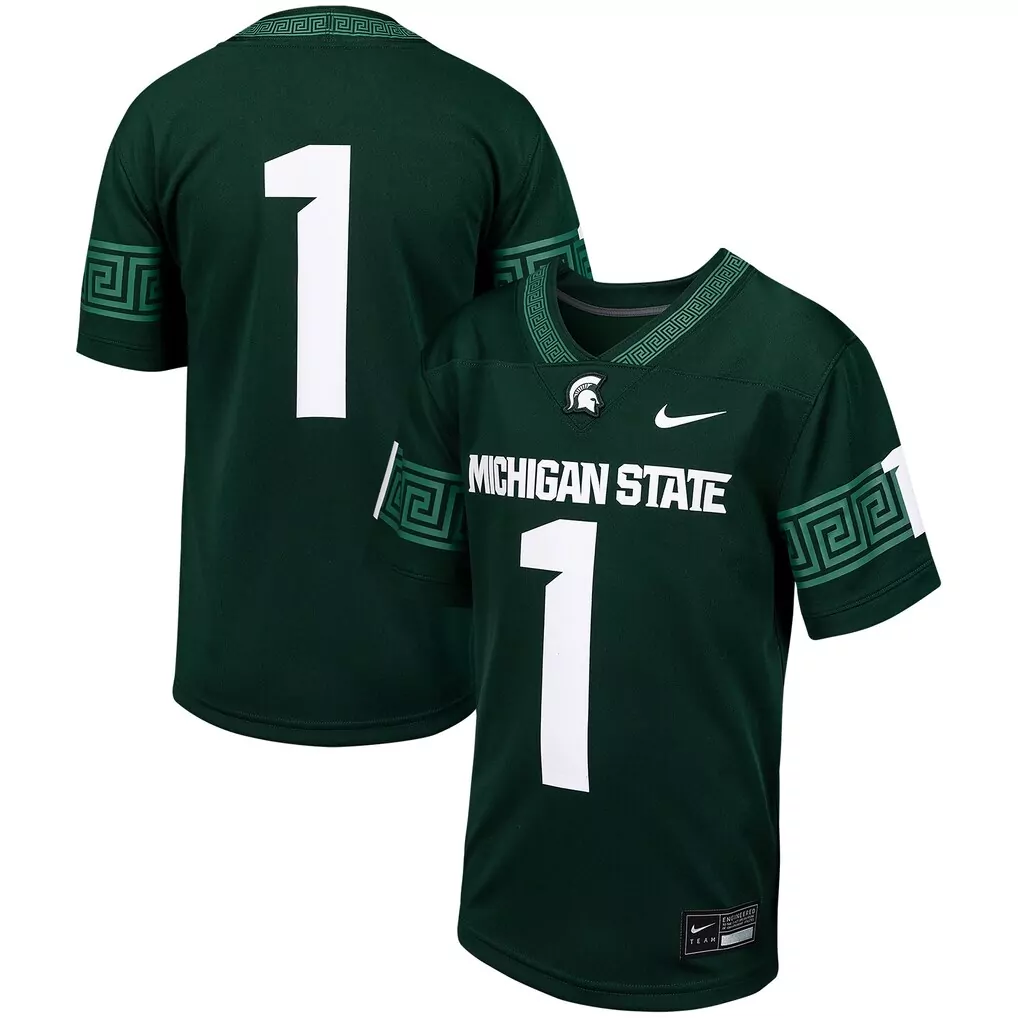 michigan state spartans nike replica vapor elite full button baseball jersey natural