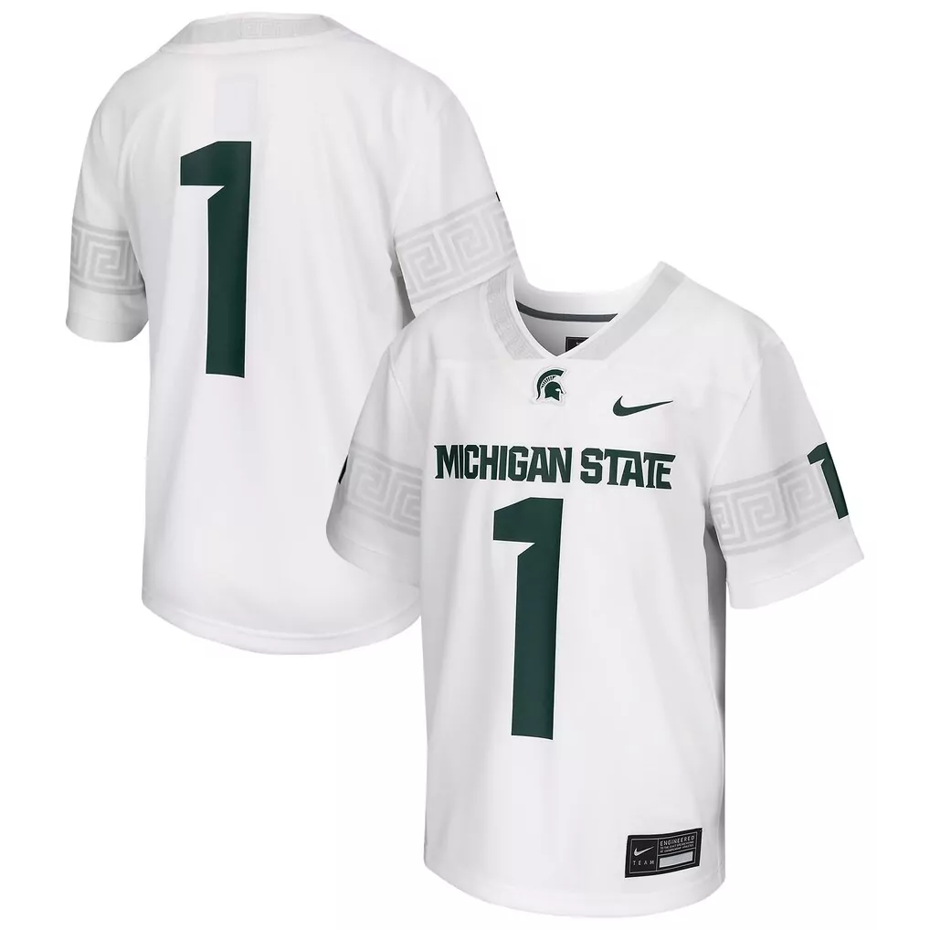michigan state spartans nike replica vapor elite full button baseball jersey natural