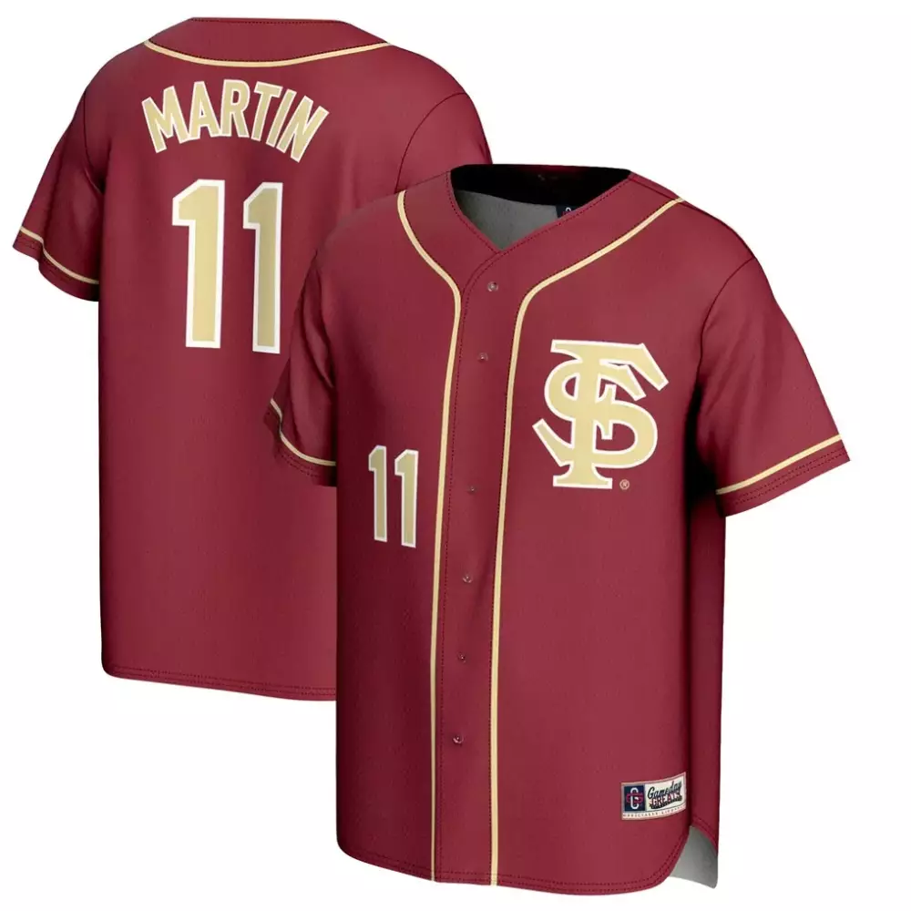 mike martin florida state seminoles gameday greats unisex lightweight baseball jersey gold
