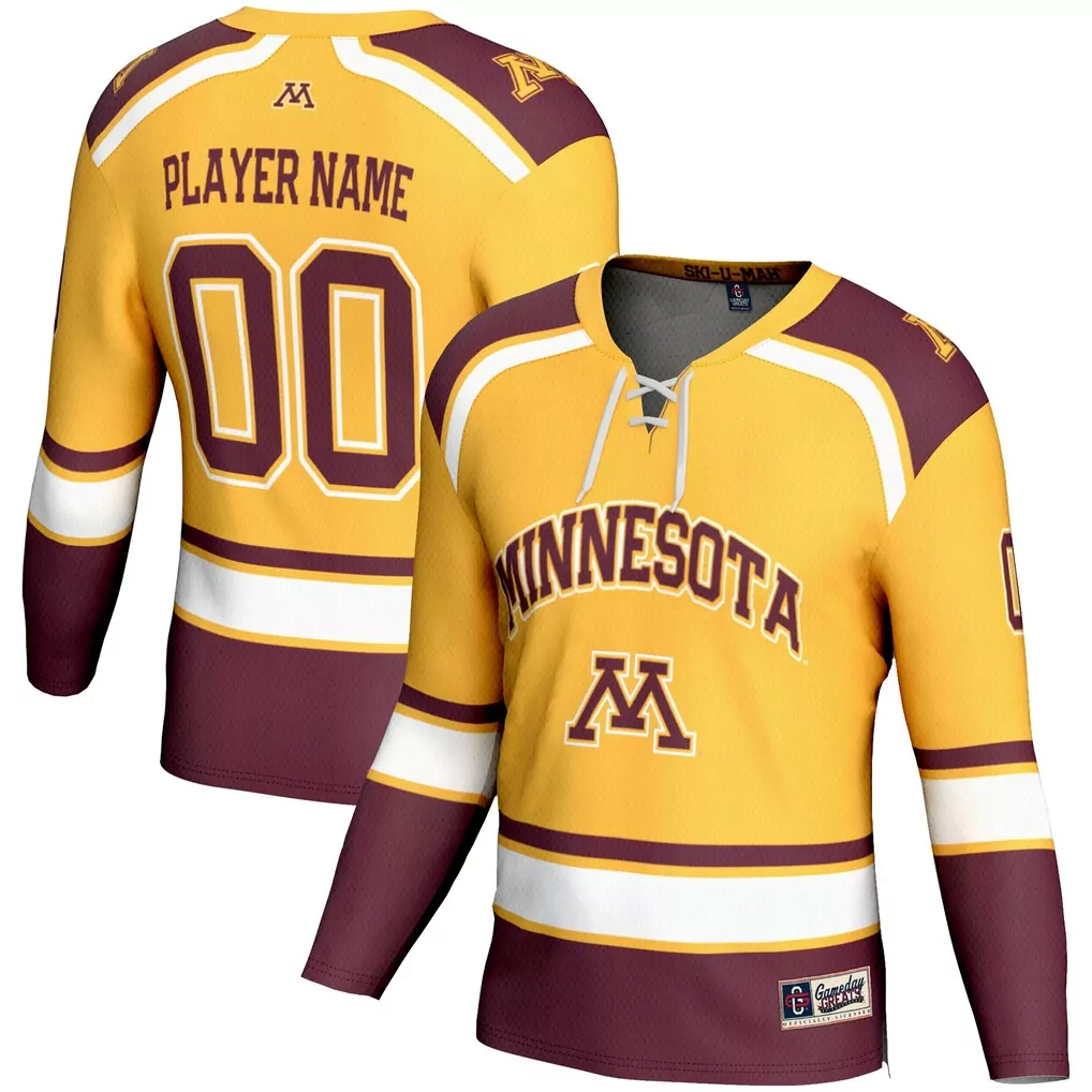 minnesota golden gophers gameday greats youth nil pick a player men s hockey jersey gold