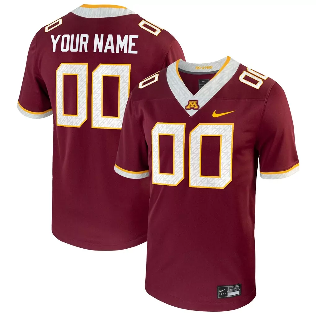 minnesota golden gophers nike custom football game jersey maroon