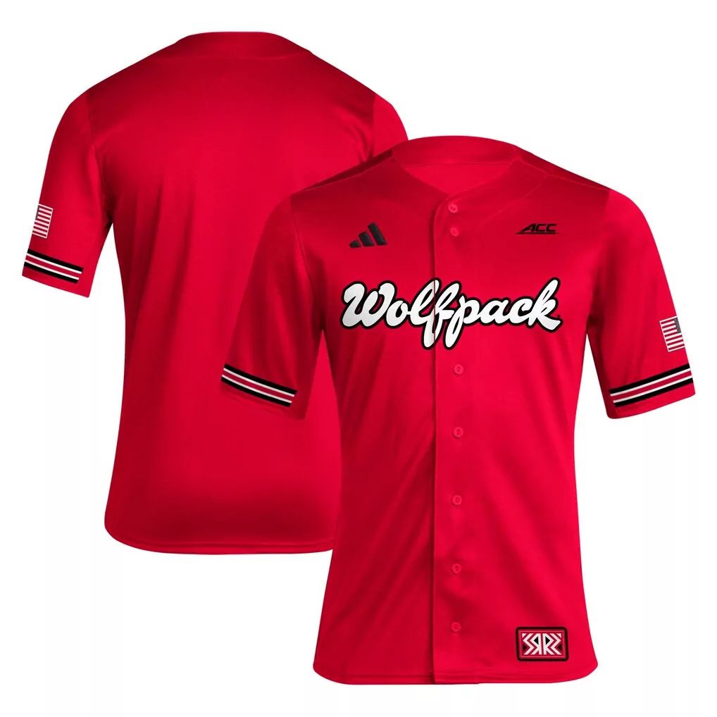 nc state wolfpack adidas replica baseball jersey red