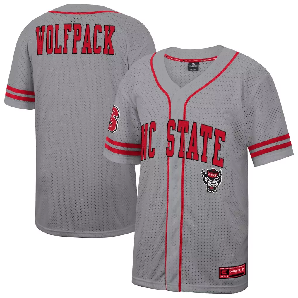 nc state wolfpack adidas replica baseball jersey red