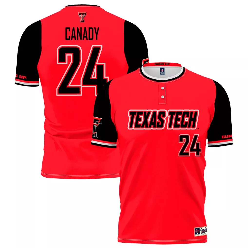 nijaree canady texas tech red raiders gameday greats unisex softball fashion jersey white