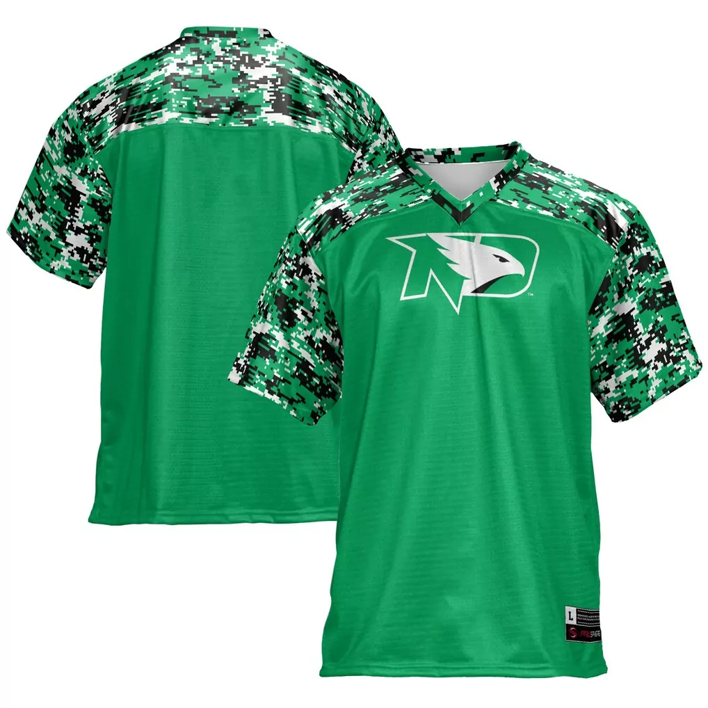 1 north dakota gameday greats youth lightweight collegiate football fashion jersey kelly green