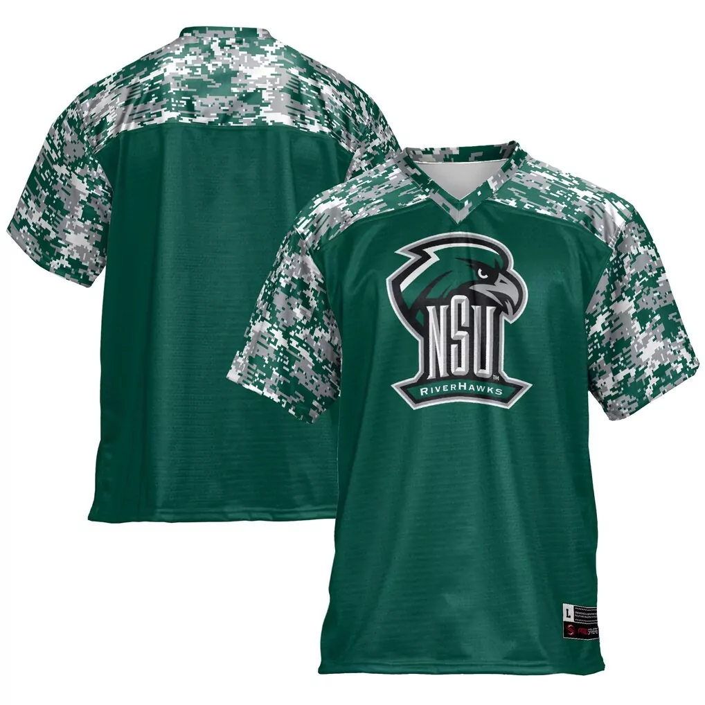 northeastern state riverhawks gameday greats football jersey green