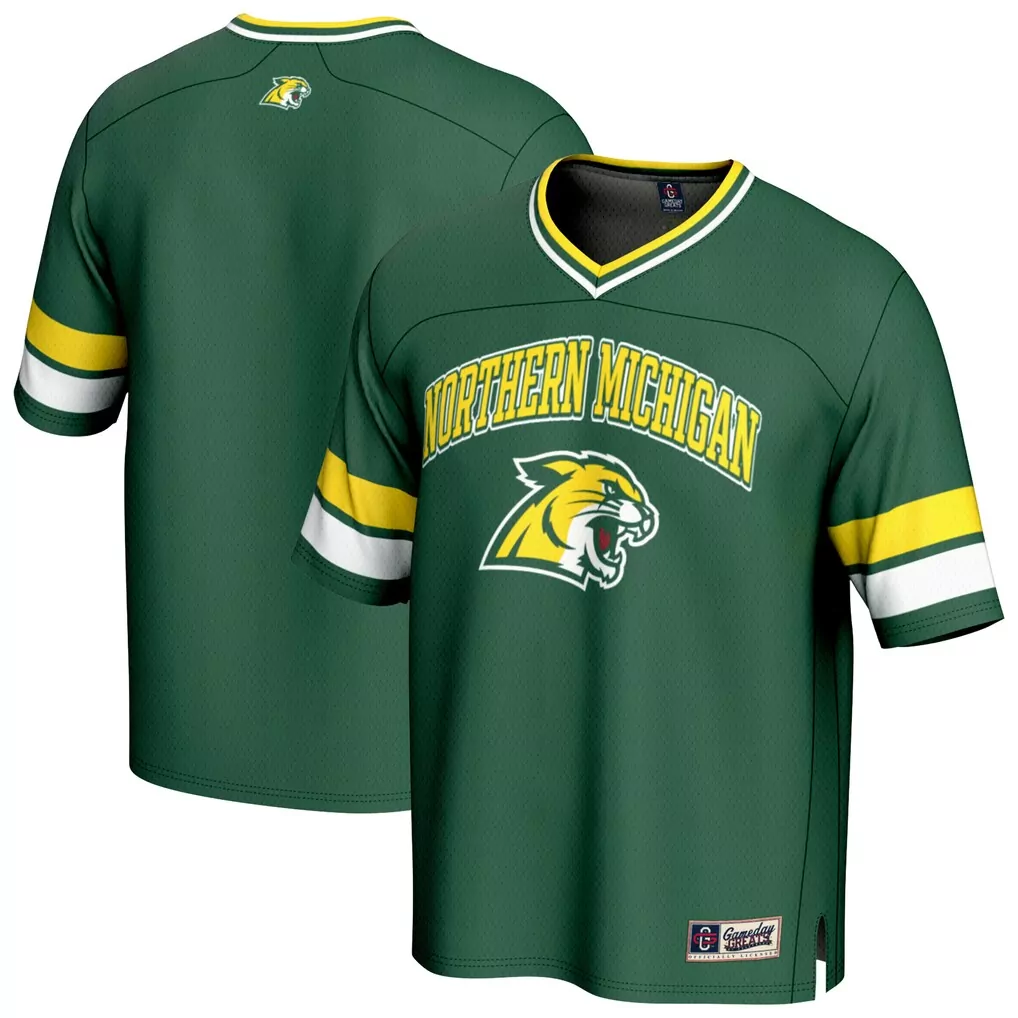 northern michigan wildcats gameday greats unisex spirit baseball jersey green