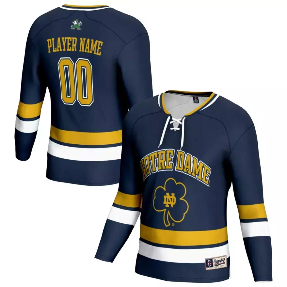 notre dame fighting irish gameday greats unisex nil pick a player lightweight men s hockey jersey navy