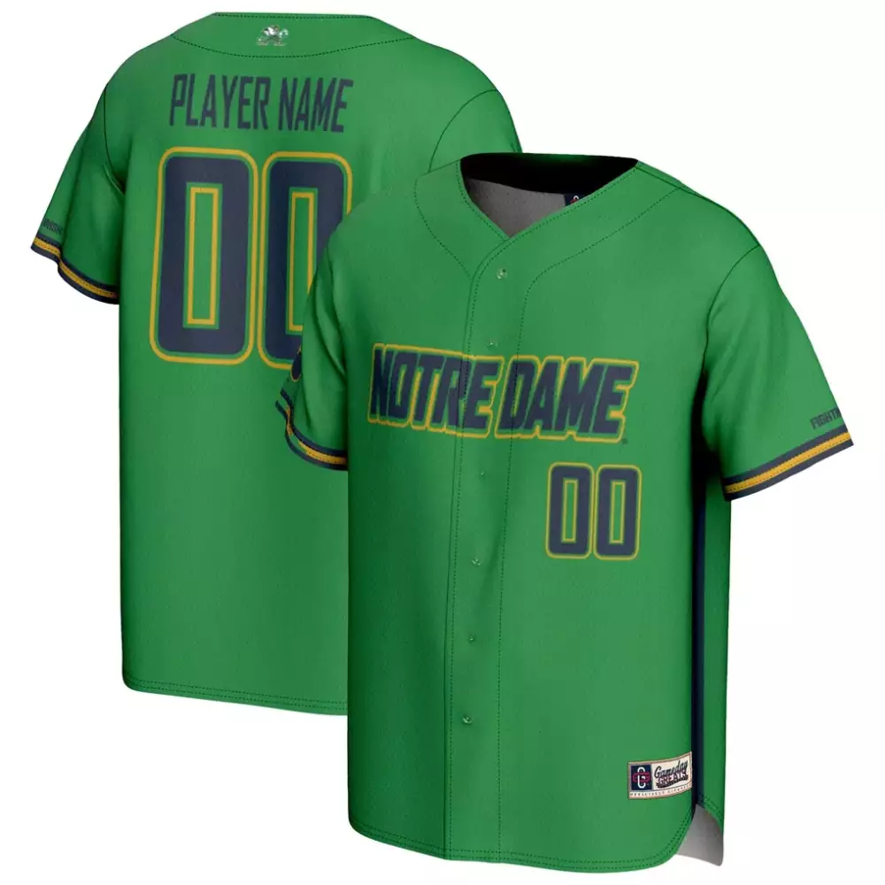 notre dame fighting irish gameday greats youth nil pick a player baseball lightweight jersey green
