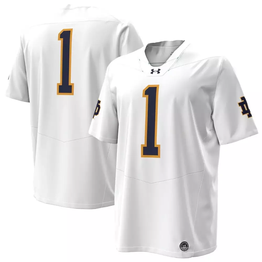 notre dame fighting irish under armour premier football jersey white