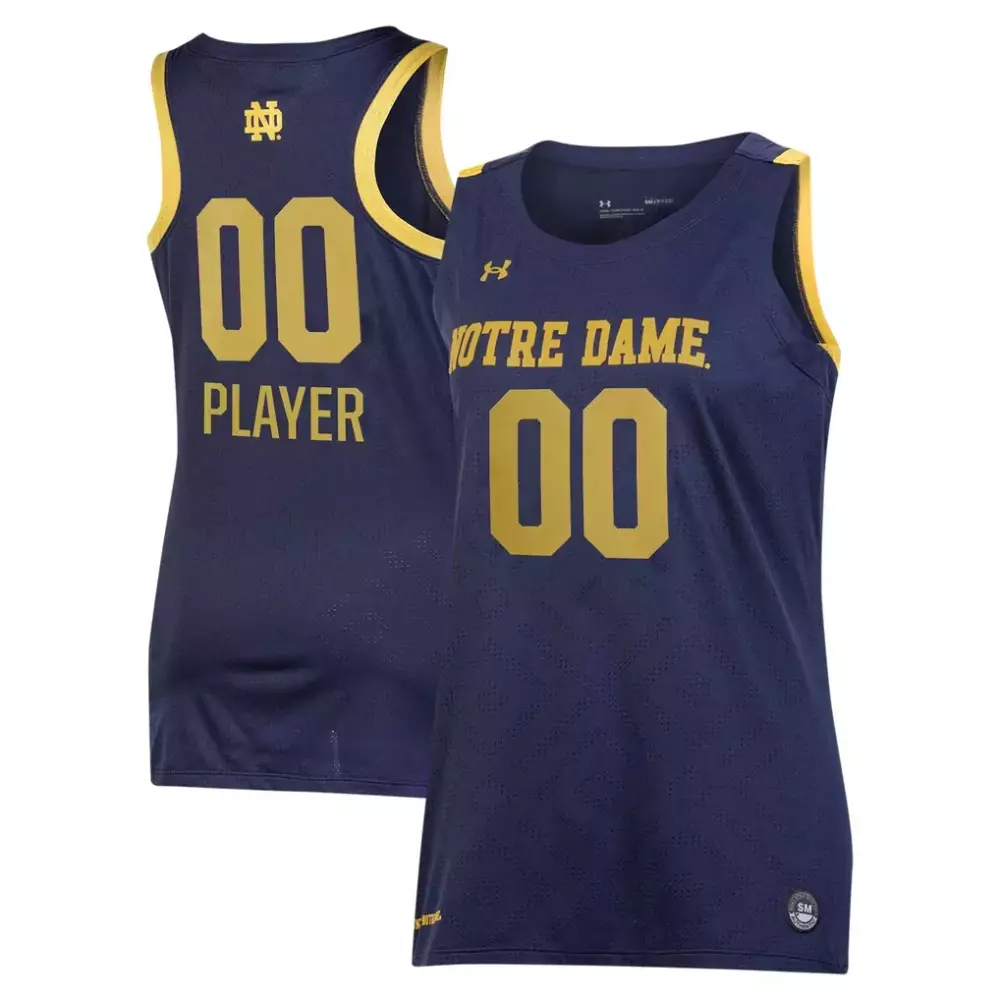 notre dame fighting irish under armour women s 2024 shamrock series replica jersey navy