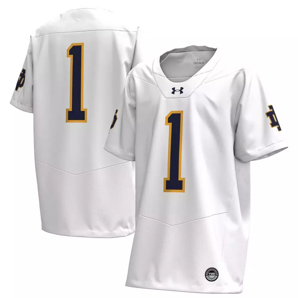 notre dame fighting irish under armour youth replica football jersey navy