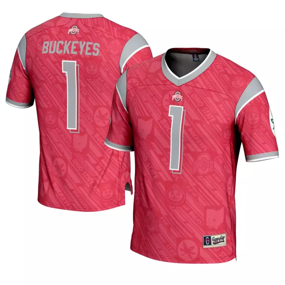 ohio state buckeyes 1 custom jersey 2023 men s all stitched vapor jersey scarlet edition with brutus patch