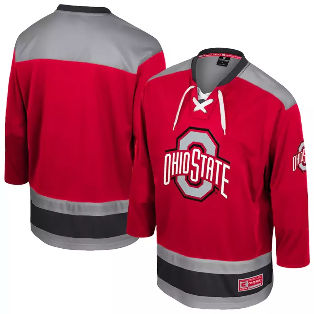 Ohio State Buckeyes Colosseum Puck Proud Jersey | Fashion Hockey in Cream | For Men, Women & Youth