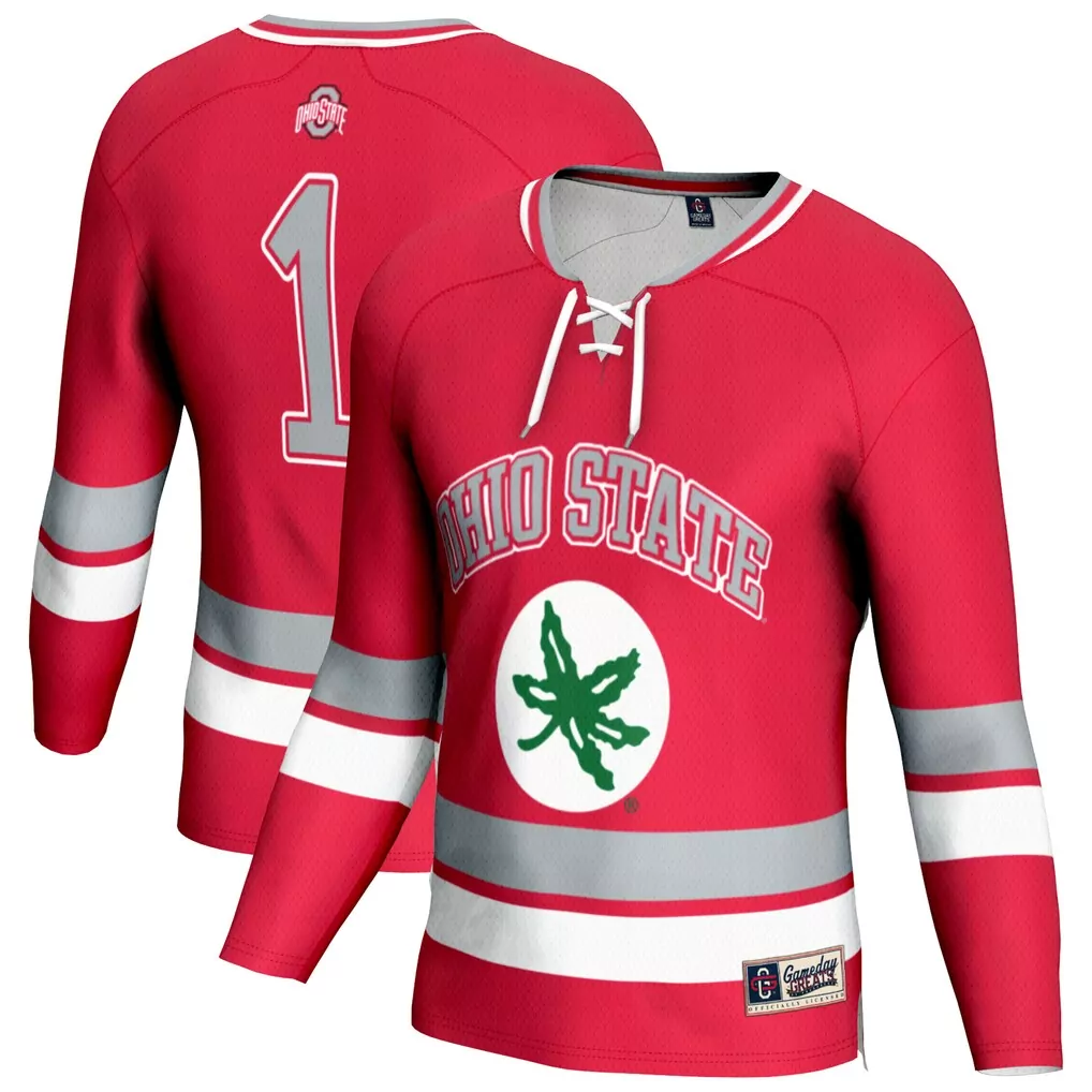 ohio state buckeyes gameday greats unisex 2024 ncaa women s ice hockey national champions fashion jersey scarlet
