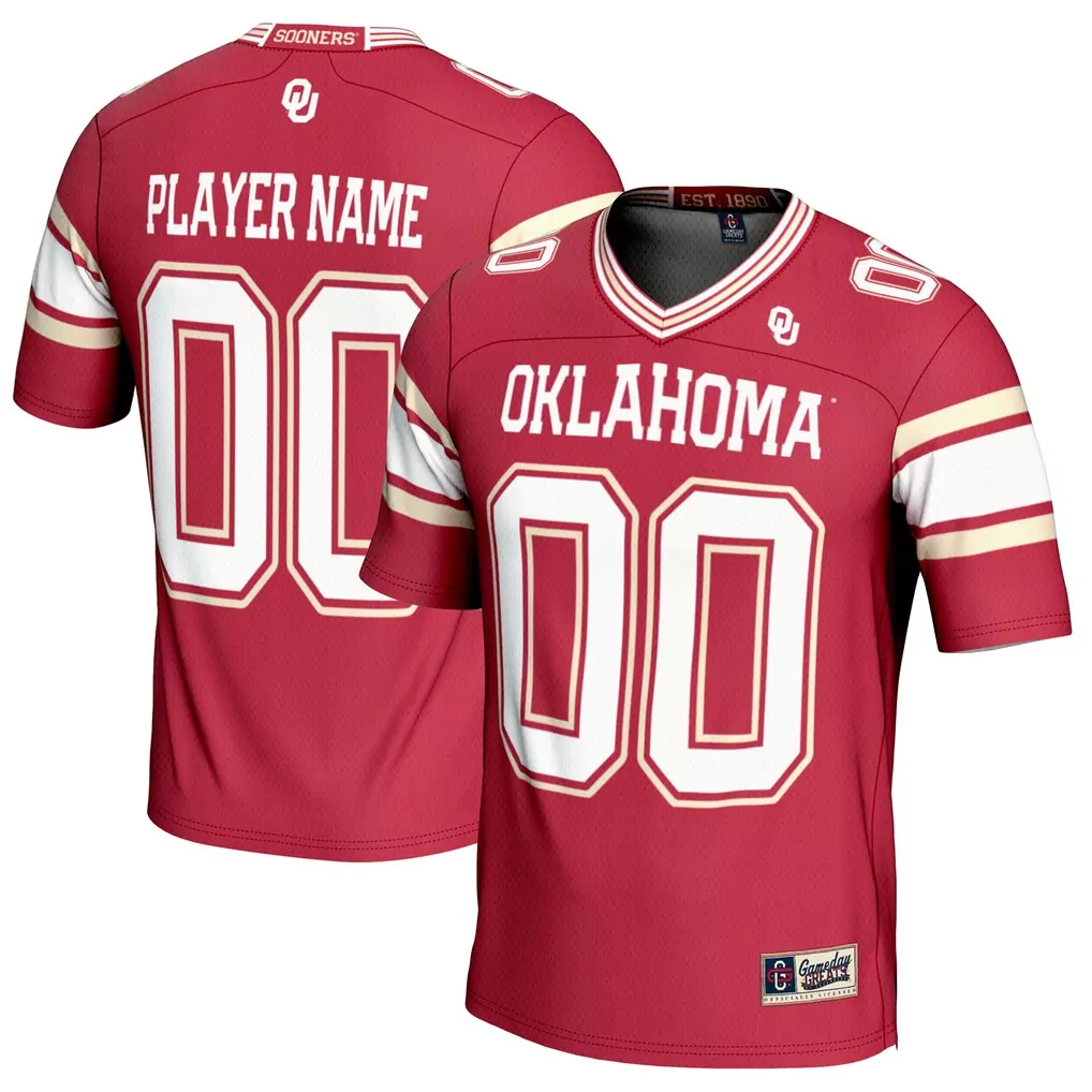 oklahoma sooners gameday greats youth nil pick a player football fashion jersey crimson