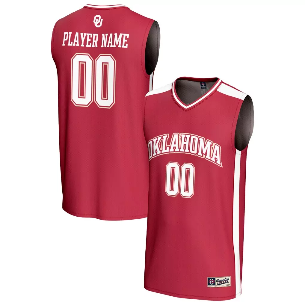 oklahoma sooners gameday greats youth nil pick a player lightweight men s basketball fashion jersey crimson