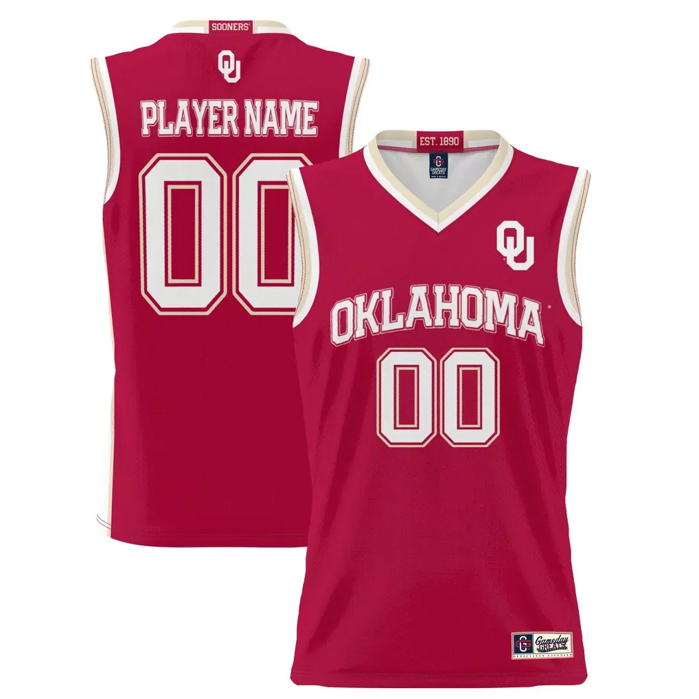 oklahoma sooners gameday greats youth nil pick a player lightweight men s basketball fashion jersey crimson