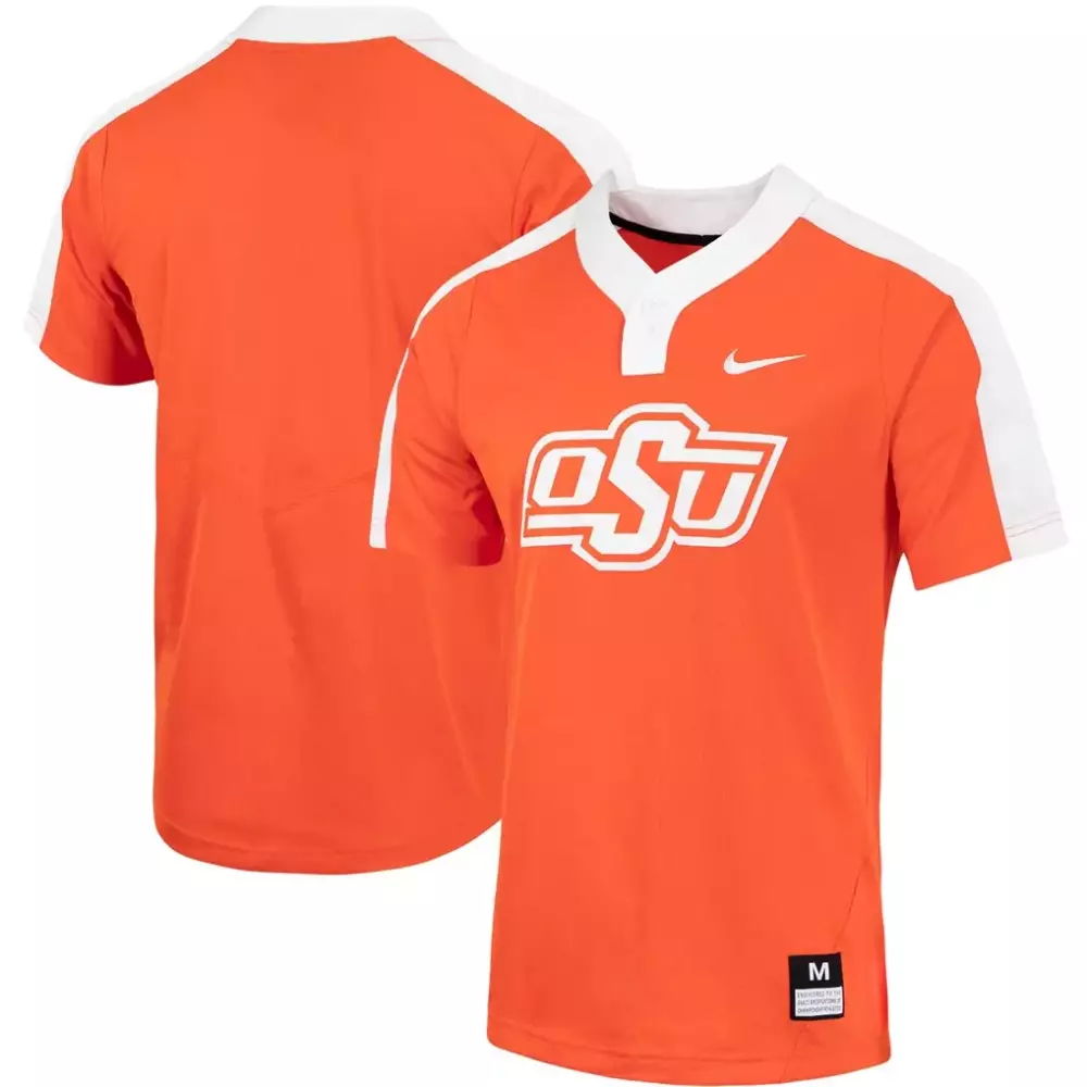 oklahoma state cowgirls nike replica 2 button softball jersey orange