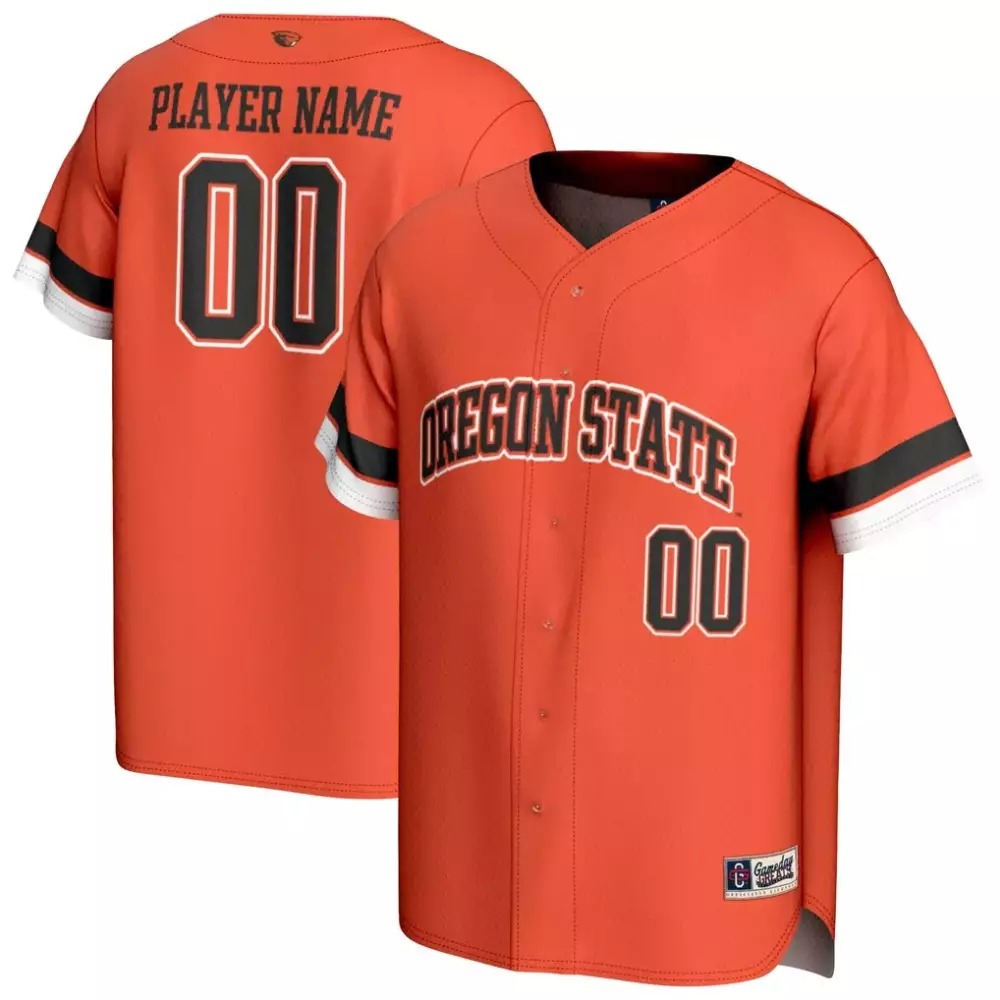oregon state beavers gameday greats youth personalized collegiate baseball fashion jersey orange