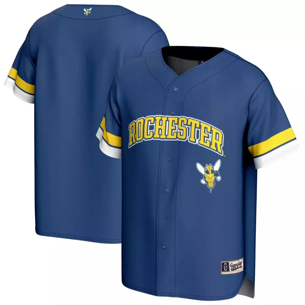 rochester yellow jackets gameday greats hockey jersey blue