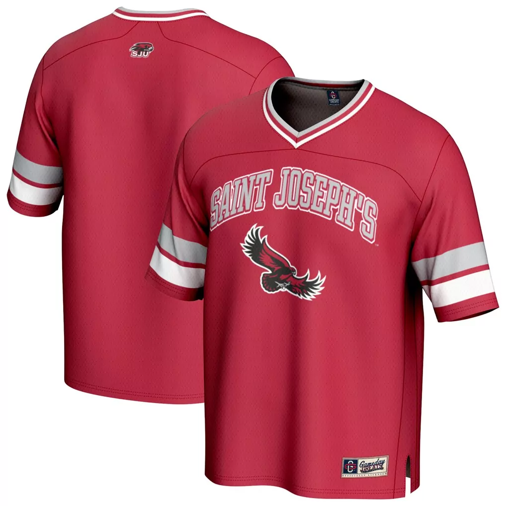saint joseph s hawks gameday greats unisex spirit football jersey crimson