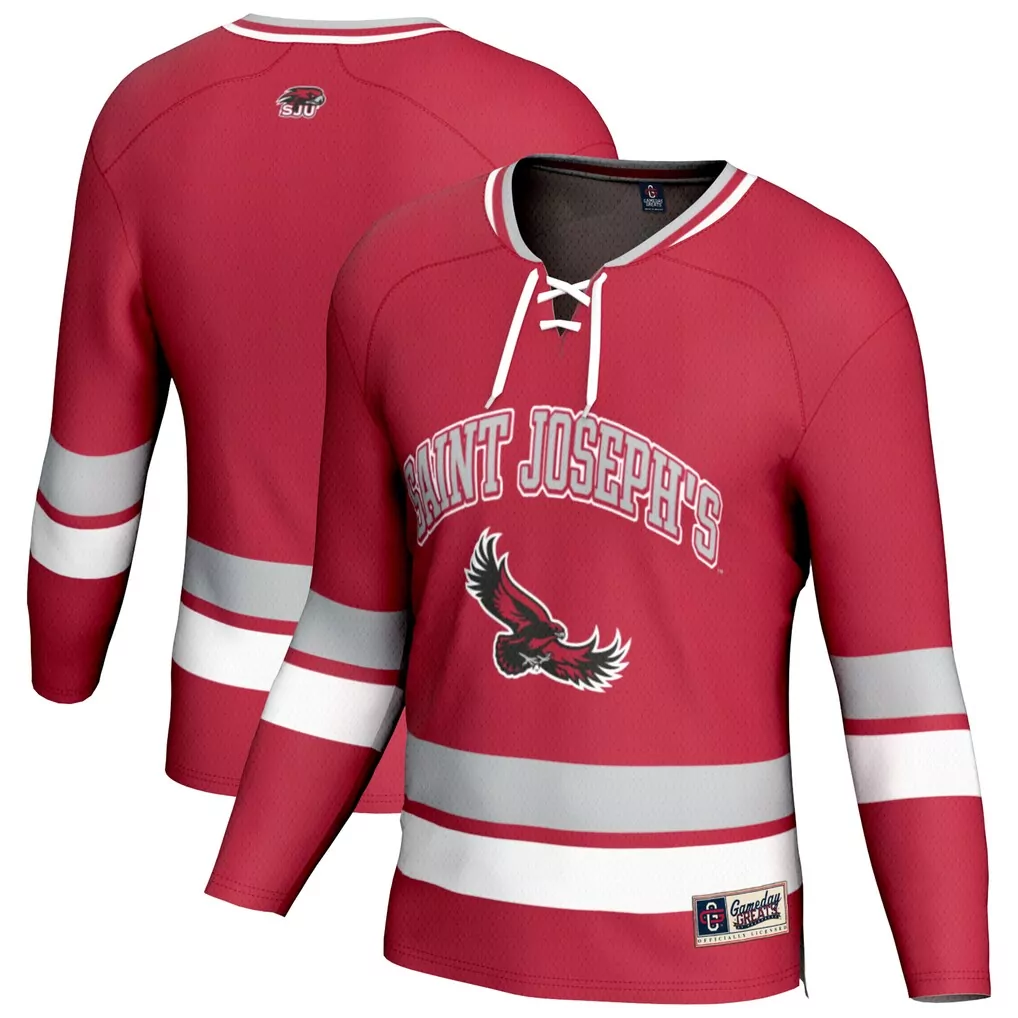 saint joseph s hawks gameday greats youth spirit hockey jersey crimson