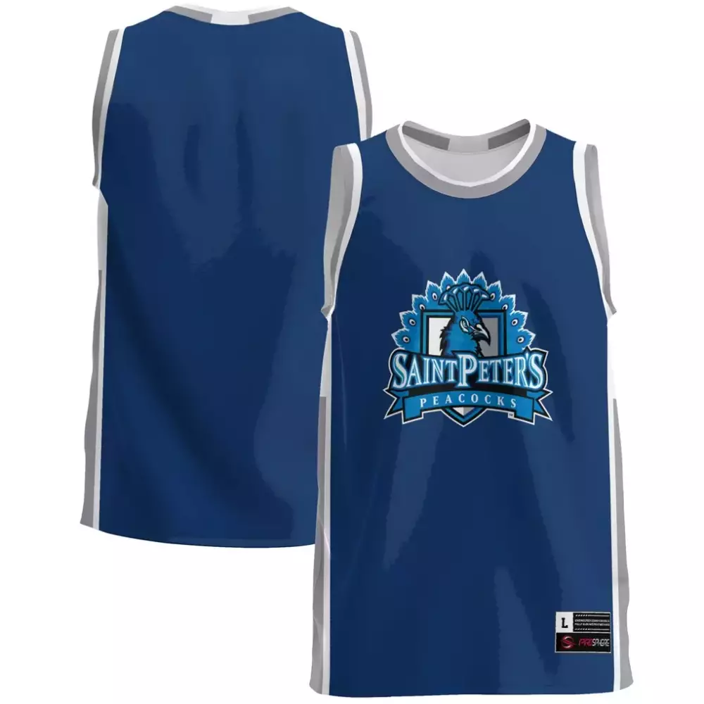 saint peter s peacocks gameday greats lightweight basketball jersey blue