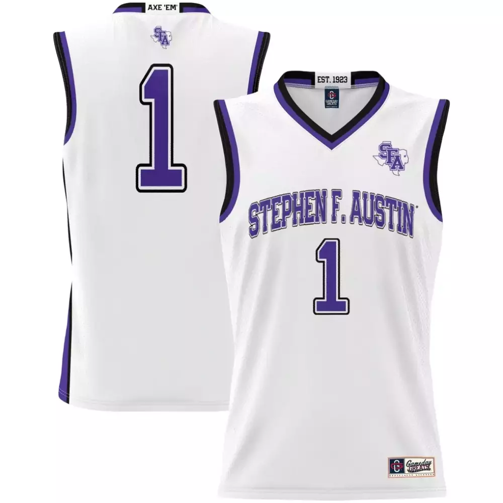Stephen F Austin Lumberjacks Gameday Greats Youth 1 Basketball Jersey | White | Game Day Outfit for Men, Women & Youth