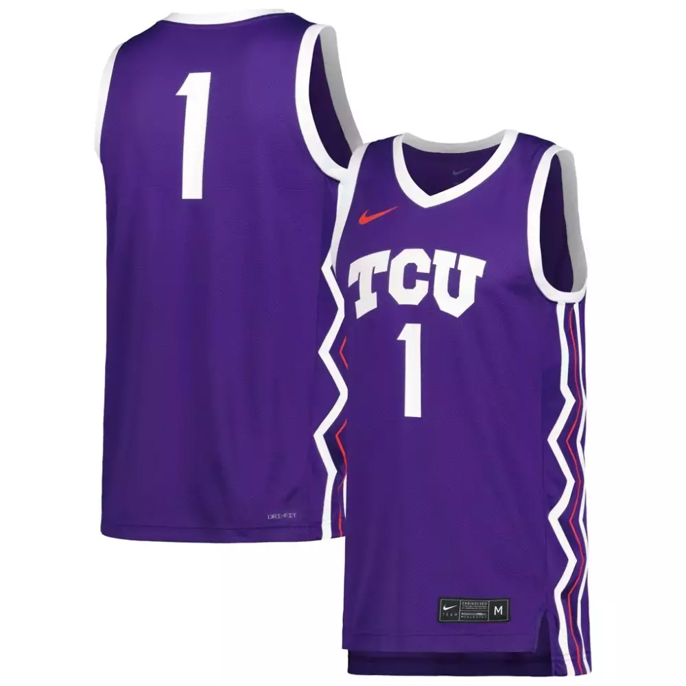 tcu horned frogs nike pinstripe replica baseball jersey gray