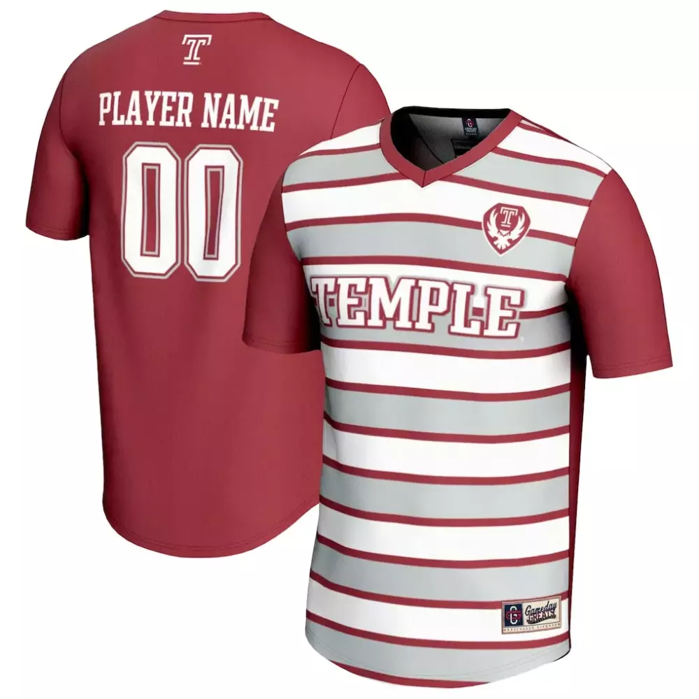 Temple Owls Gameday Greats Unisex Collegiate Men's Soccer NIL Pick a Player Fashion Jersey | Cherry & White | For Men, Women & Youth