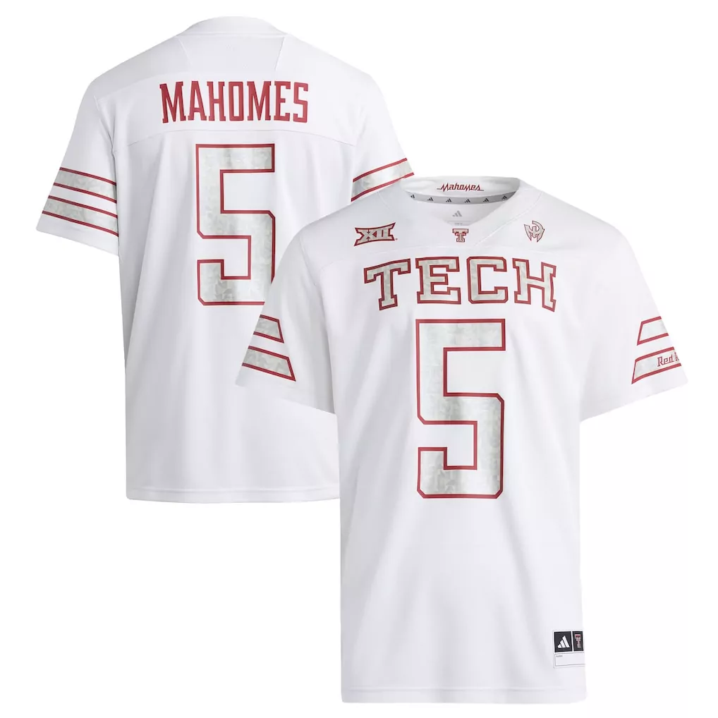 patrick mahomes texas tech red raiders alternate premier strategy jersey gray