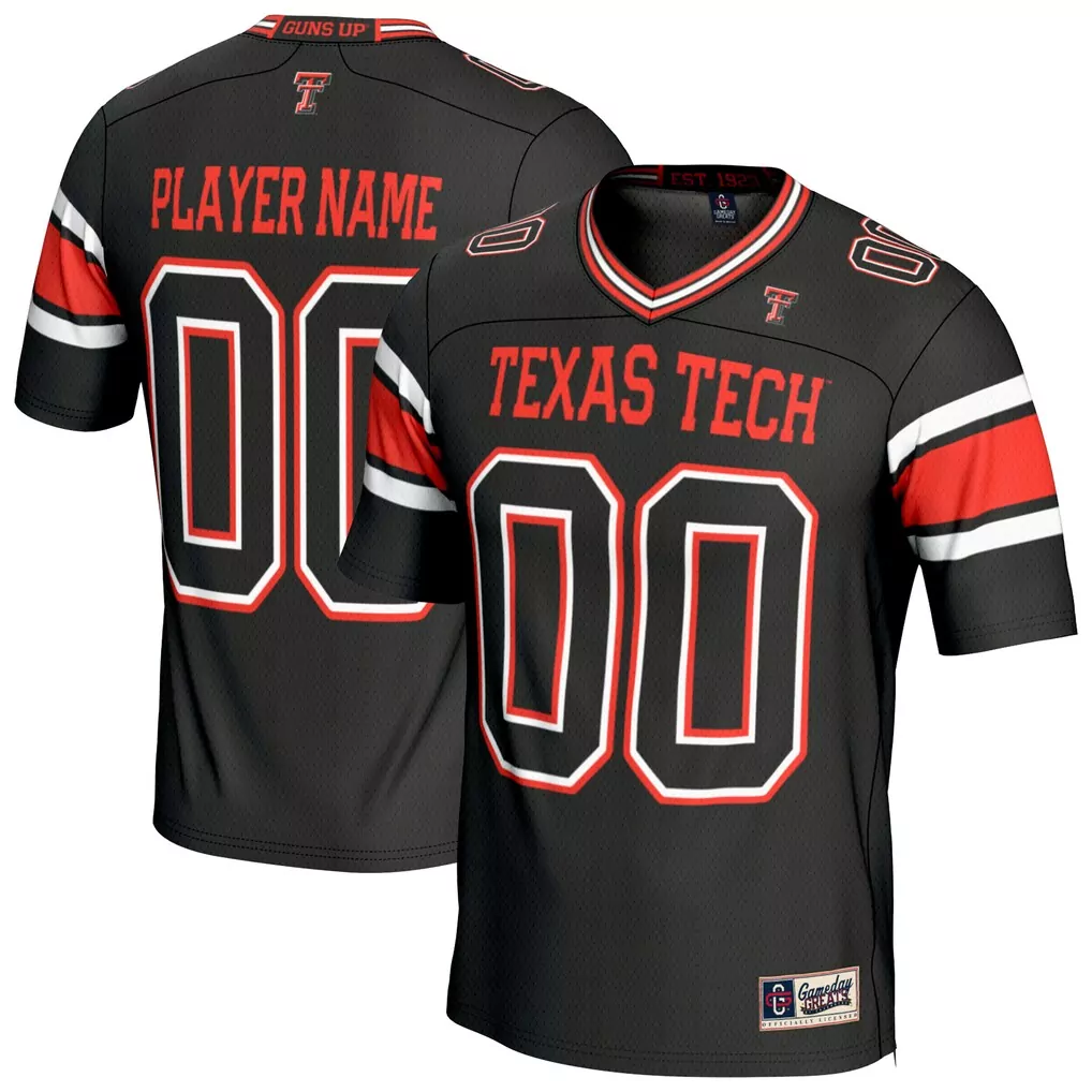 texas tech red raiders gameday greats unisex personalized football fashion jersey black