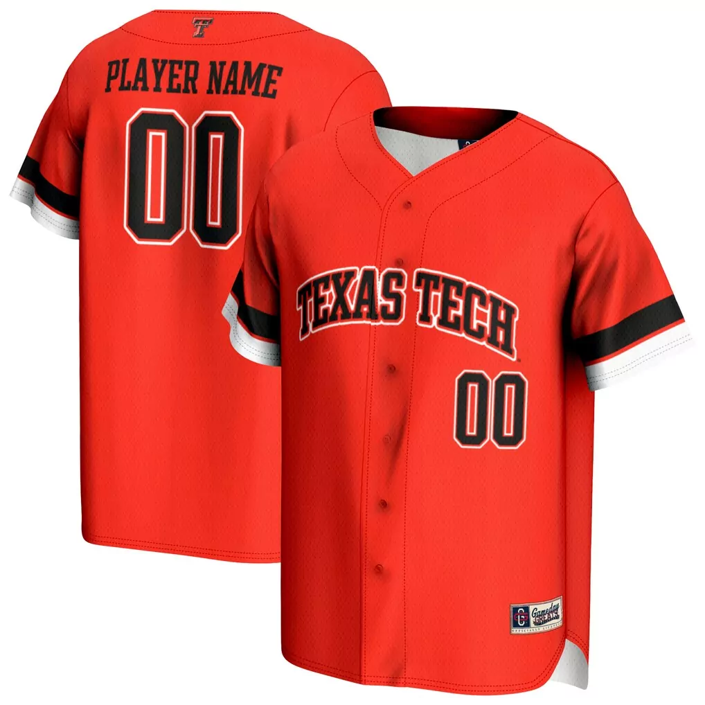 texas tech red raiders gameday greats youth nil pick a player baseball lightweight jersey red 1